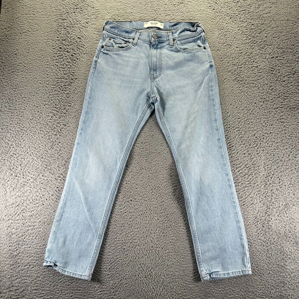 Hollister Jeans Mens 29x30 Blue Cotton Denim Straight Leg Slim Workwear Stretch